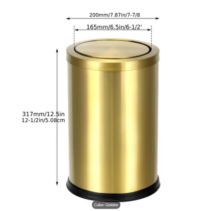 Round Trash Can with Swing Lid - 2.4 Gallon/ 9L