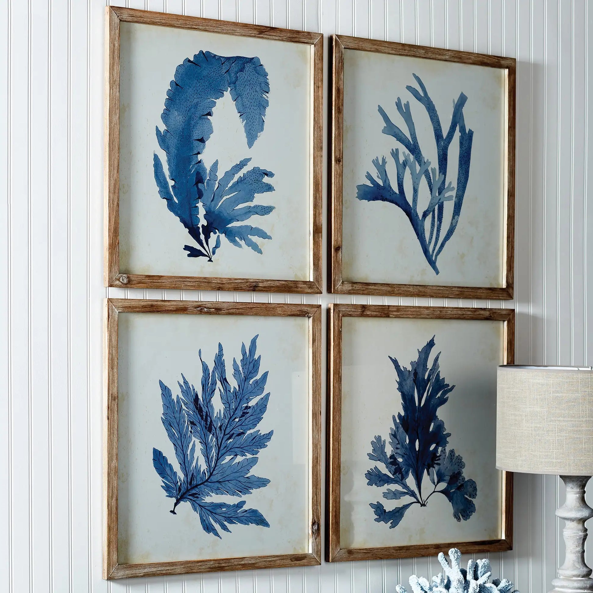 FRAMED CORAL WATERCOLOR PRINTS, SET OF 4 - view 3