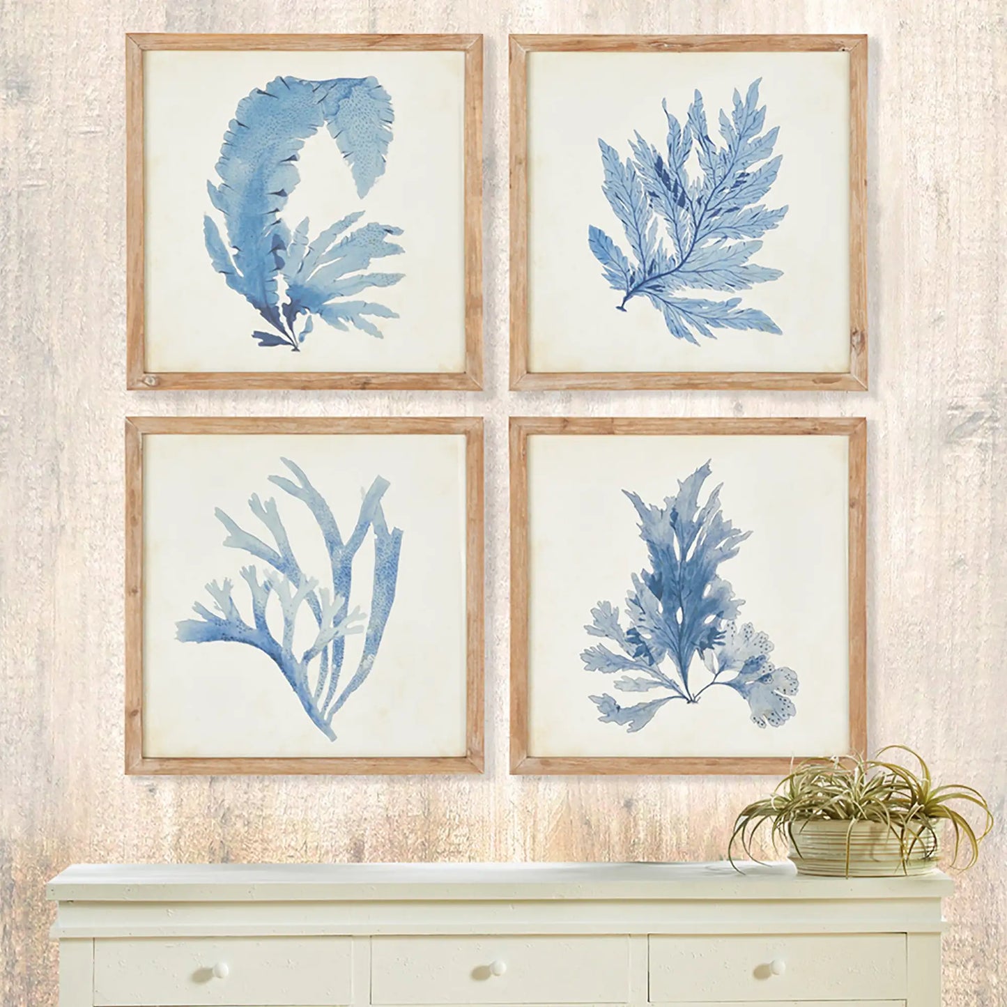 FRAMED CORAL WATERCOLOR PRINTS, SET OF 4 - view 5