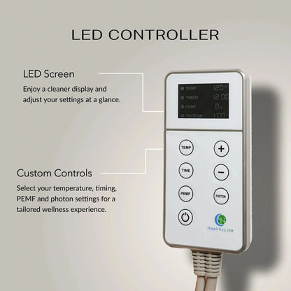 HealthyLine LED controller unit for PEMF photon temperature timer settings