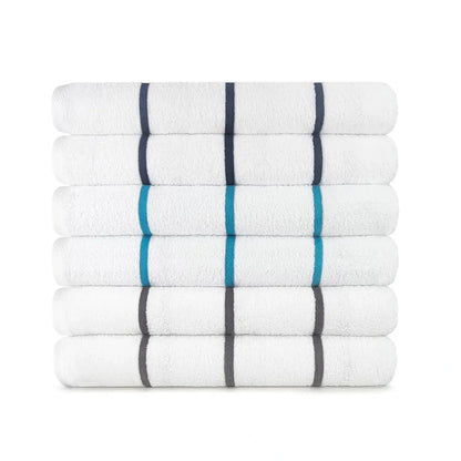 Boca Terry Premium Horizontal Stripe Pool Towel 30x68 - Charcoal Grey Stripe