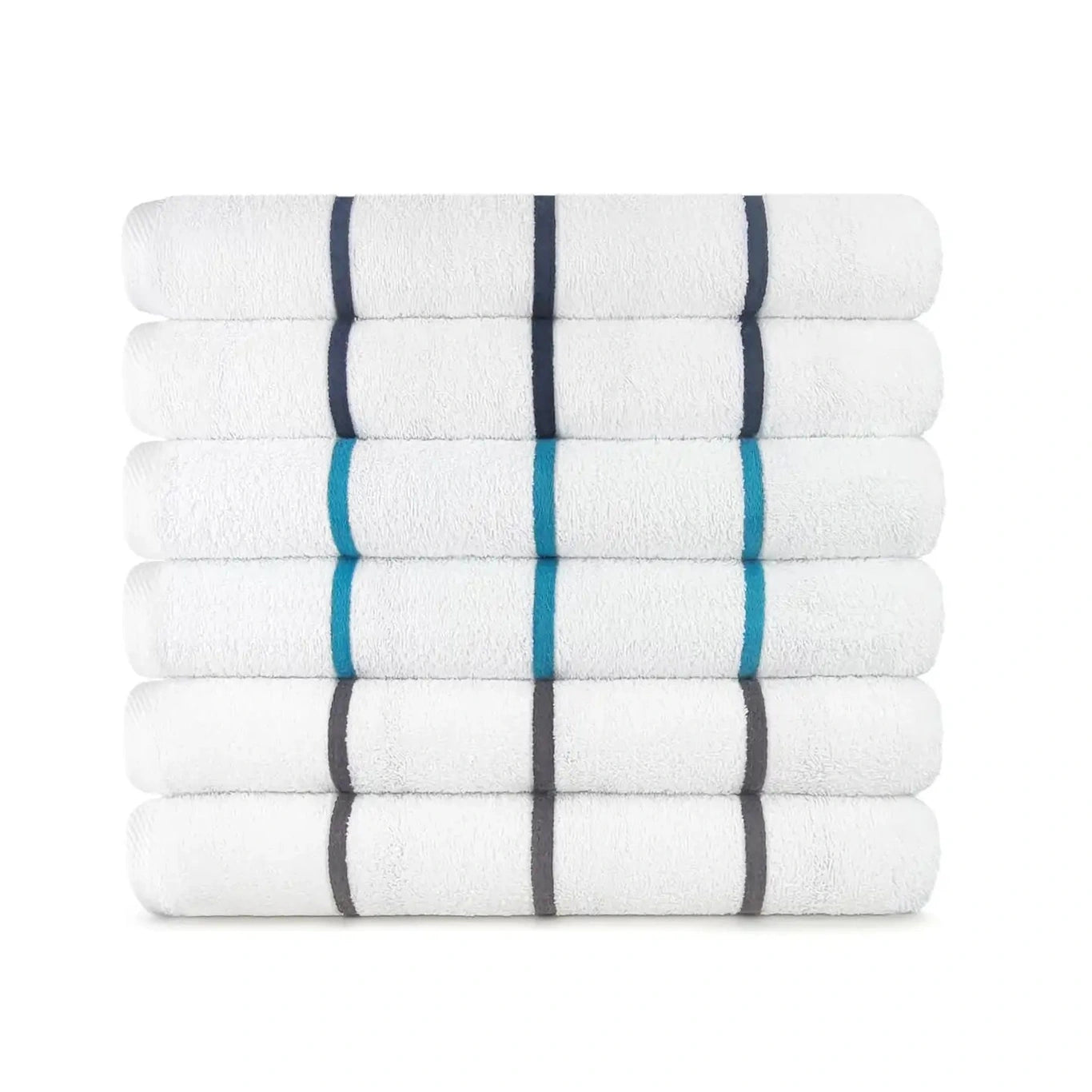 Boca Terry Premium Horizontal Stripe Pool Towel 30 x 60 - Aqua