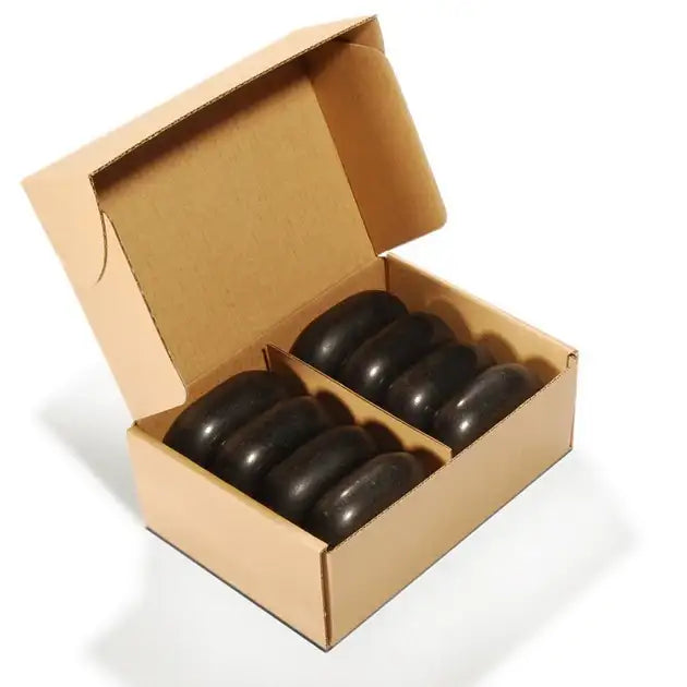 Master Massage Large Flat Ovular Basalt Stone Set - 8 pc