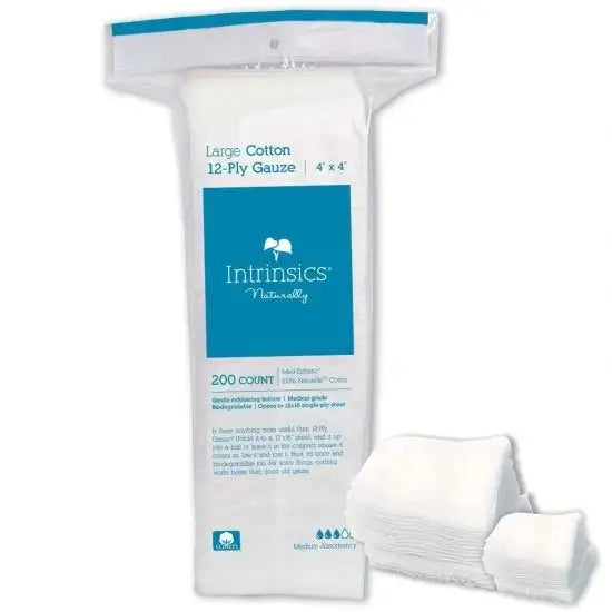 Intrinsics Large Cotton 12-Ply Gauze 4x4 200 count opens to 8x8