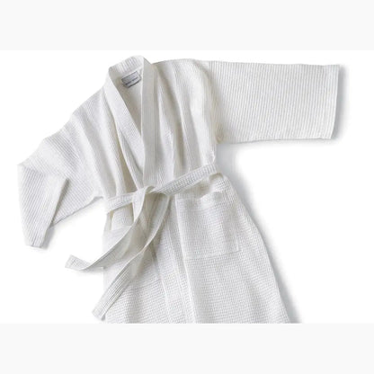Boca Terry Basic Waffle Kimono Robe - White