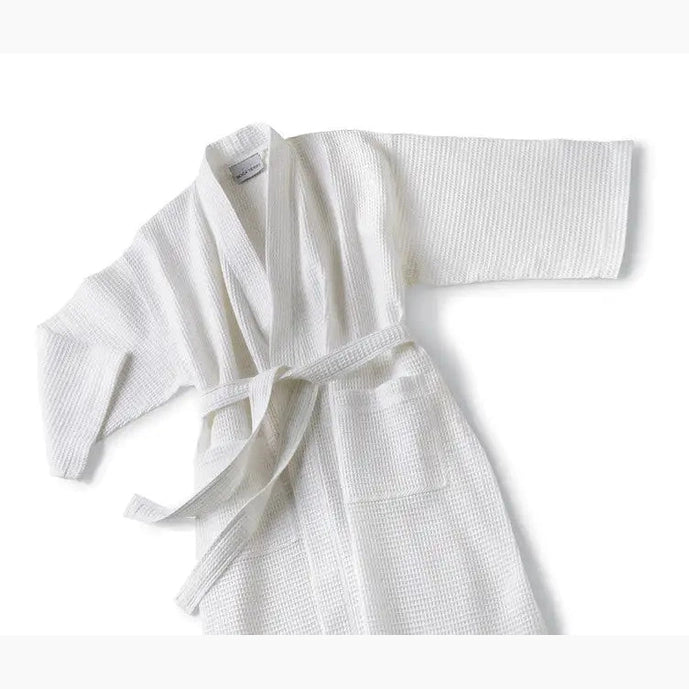 Boca Terry 100% Cotton Basic Waffle Kimono Robe - White
