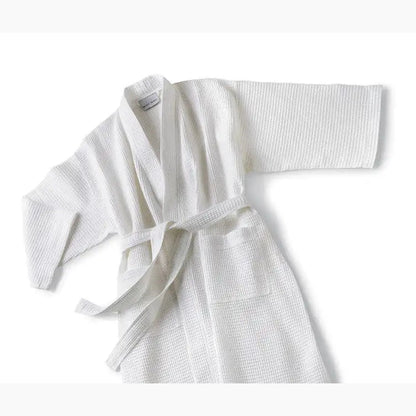 Boca Terry 100% Cotton Basic Waffle Kimono Robe - White