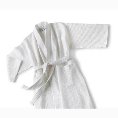 Boca Terry Diamond Waffle Kimono Robe w/Navy Piping - Large