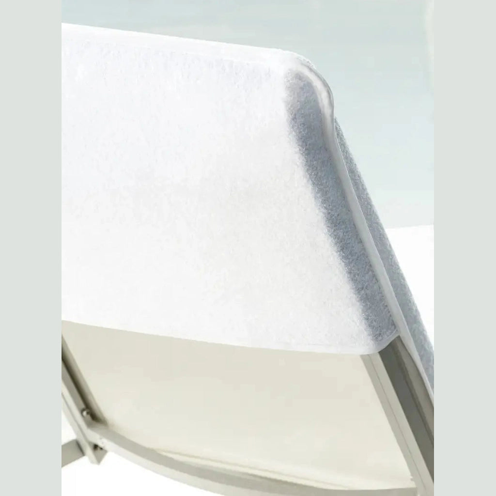 Boca Terry Terry Lounge Chair Cover w/Fitted Hood 600 GSM - White