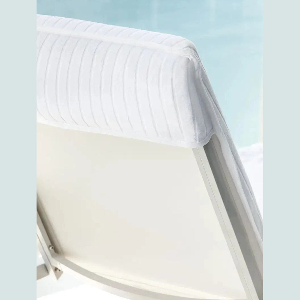Boca Terry Terry Lounge Chair Cover w/Fitted Hood 390 GSM - White