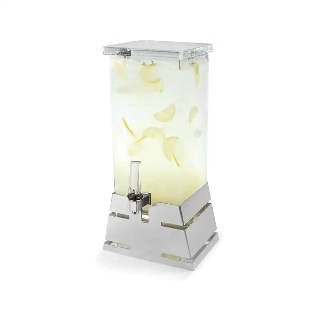 Square 4 Gal. Beverage Dispenser with Stainless Steel Pyramid Base- 1 EA 15.14 L