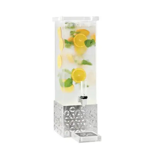 Iris Square 2 Gal. Beverage Dispenser with Stainless Steel Base- 1 EA 7.6 L
