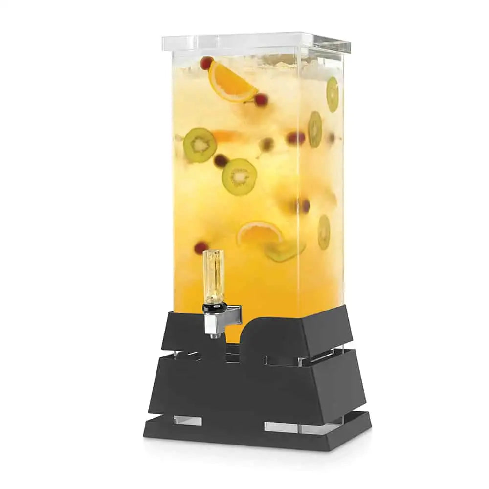 Square 3 Gal. Beverage Dispenser with Black Matte Pyramid Base- 1 EA 11.4 L