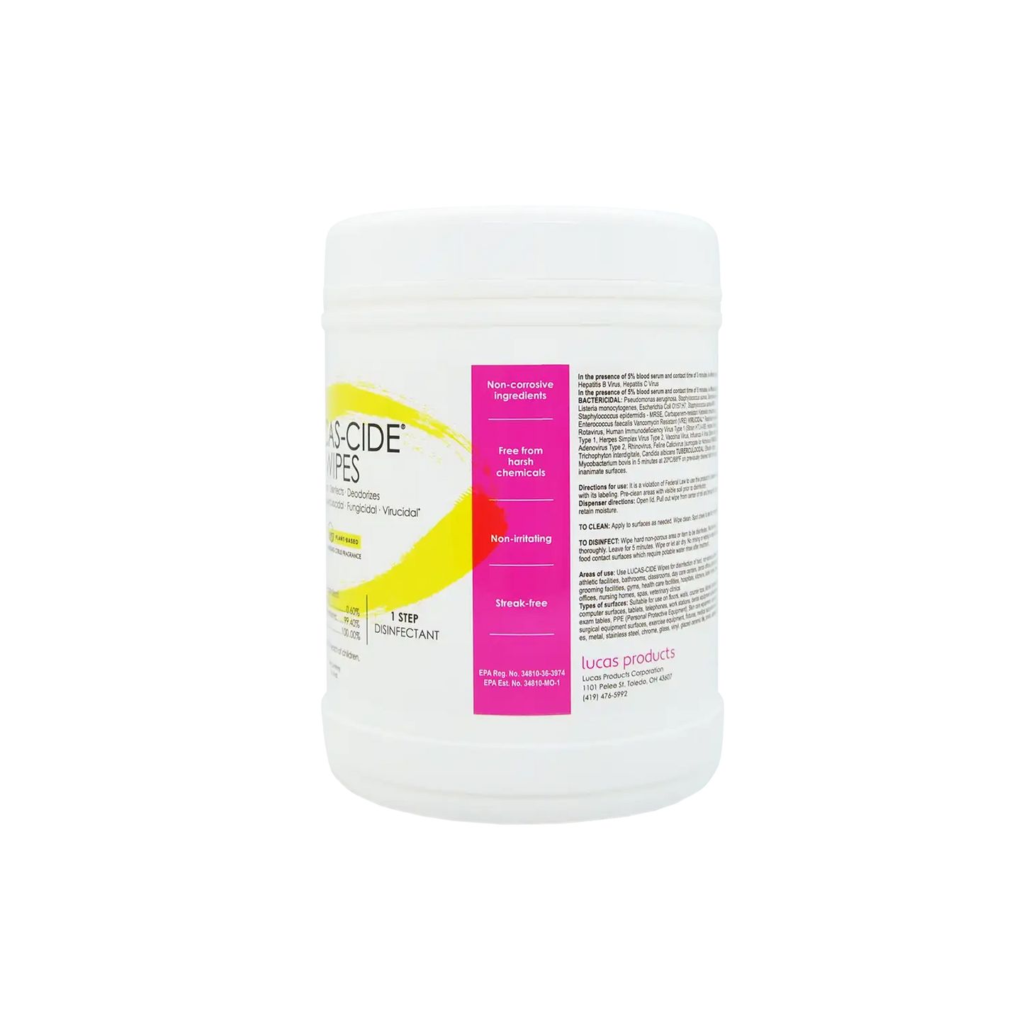 LUCASE-CIDE Wipes - 160 Count