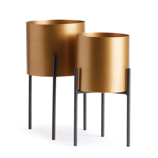 CLARA CACHEPOTS ON STANDS, SET OF 2