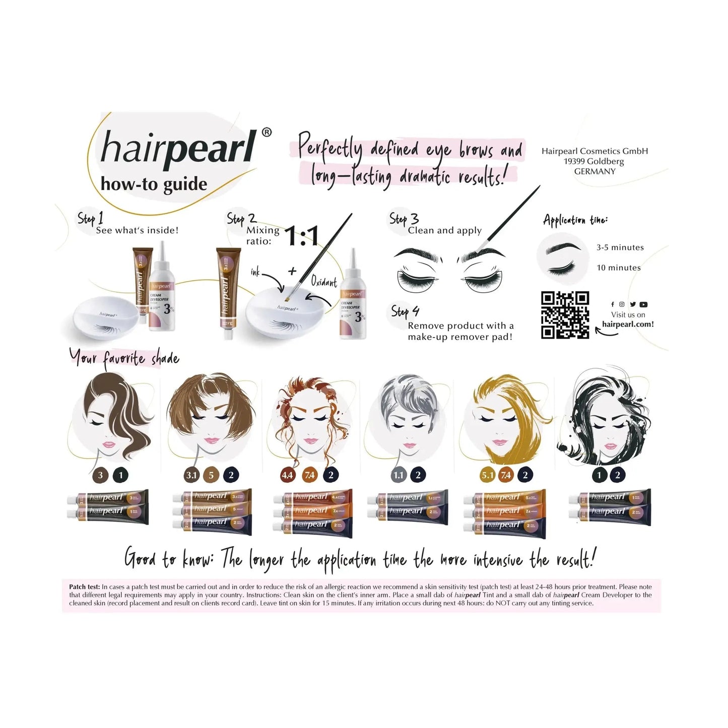 Hairpearl Lash and Brow Tint Application Guide Infographic