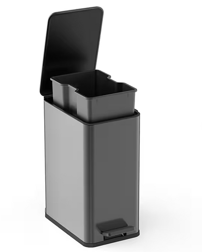 Slim 2.6 Gallon Step Trash Can, Matte Black