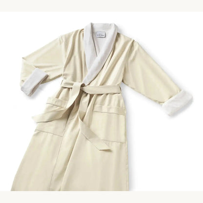 Boca Terry Microfiber Shawl Collar Robe with French Terry Lining - XXL - Ecru