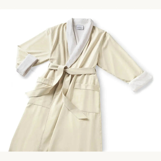 Boca Terry Microfiber Shawl Collar Robe with French Terry Lining - XXL - Ecru