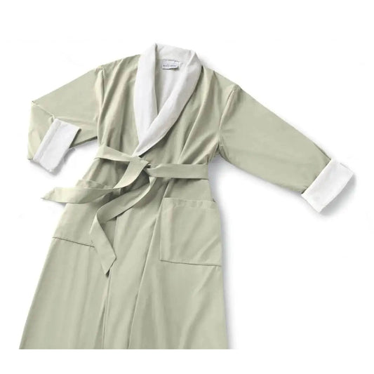 Boca Terry Microfiber Shawl Collar Robe with French Terry Lining - Small - Sage