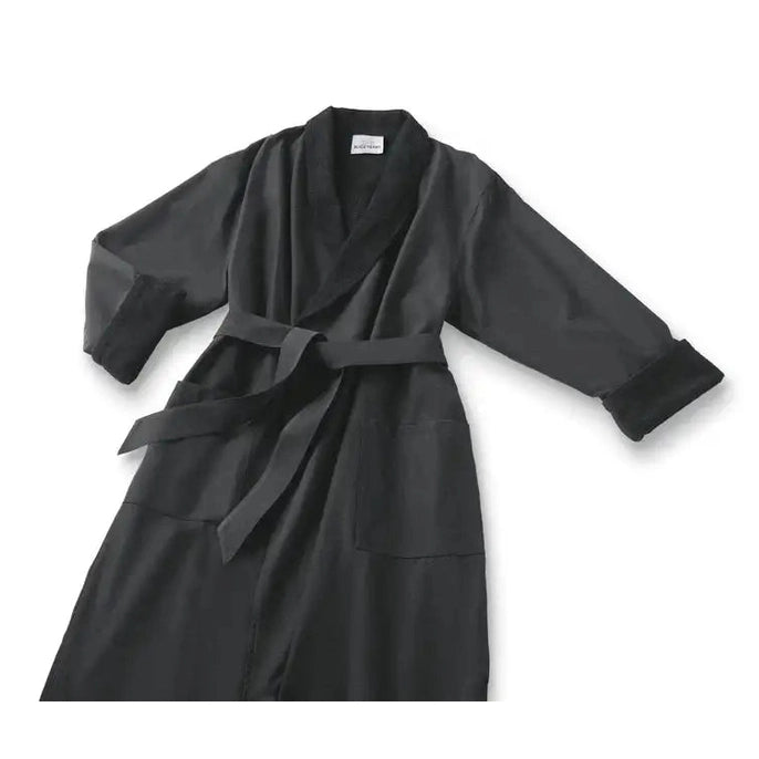Boca Terry Boca Terry Microfiber Shawl Collar Robe with French Terry Lining - XXL - Black