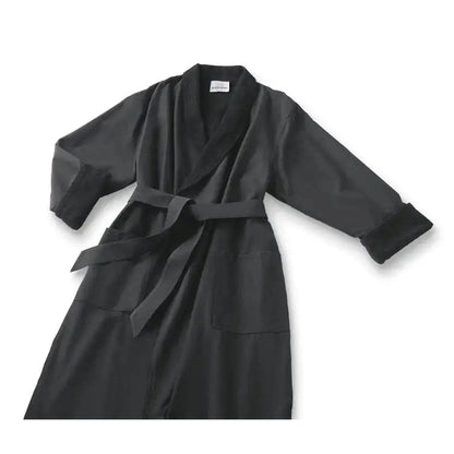 Boca Terry Boca Terry Microfiber Shawl Collar Robe with French Terry Lining - XXL - Black