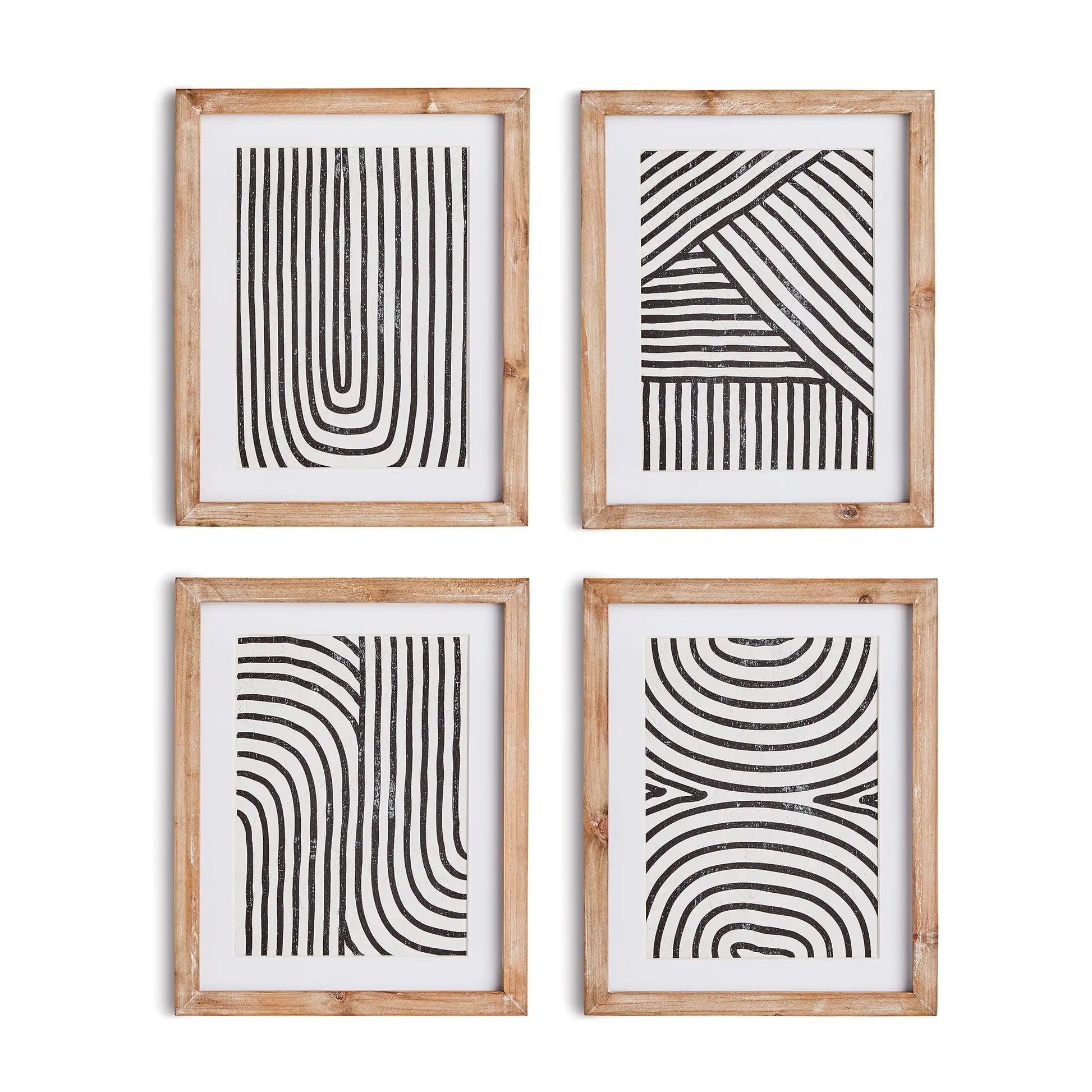 ACHROMATIC LINEAR PETITE PRINTS, SET OF 4