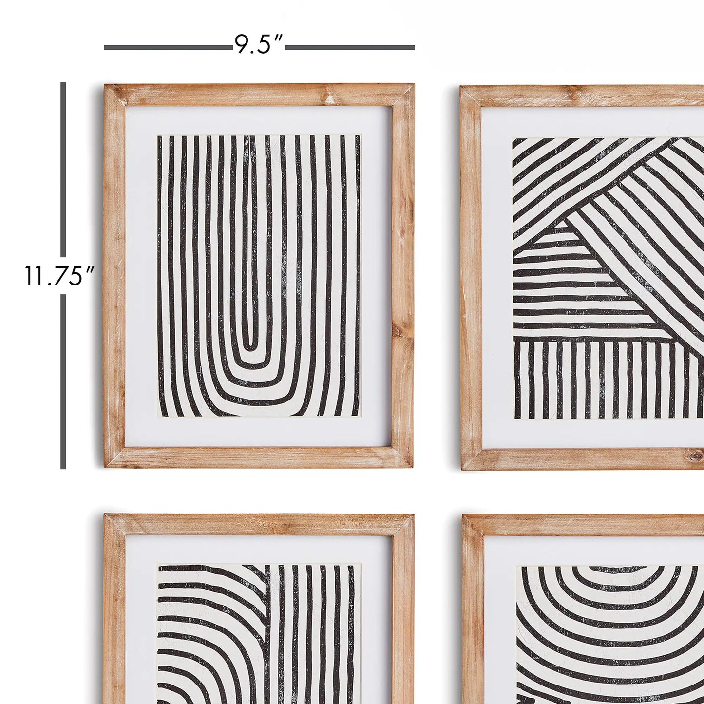 ACHROMATIC LINEAR PETITE PRINTS, SET OF 4 - view 2