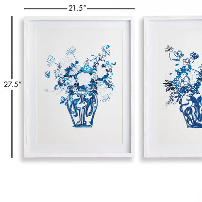MATCHED PAIR FLORAL PRINTS, SET OF 2 - view 2