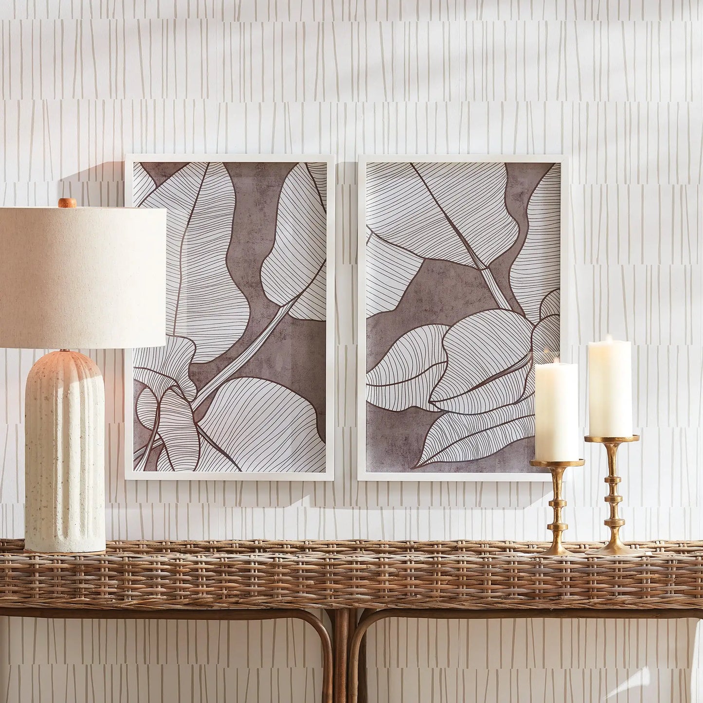 PALM LEAF PRINTS, SET OF 2 - view 3