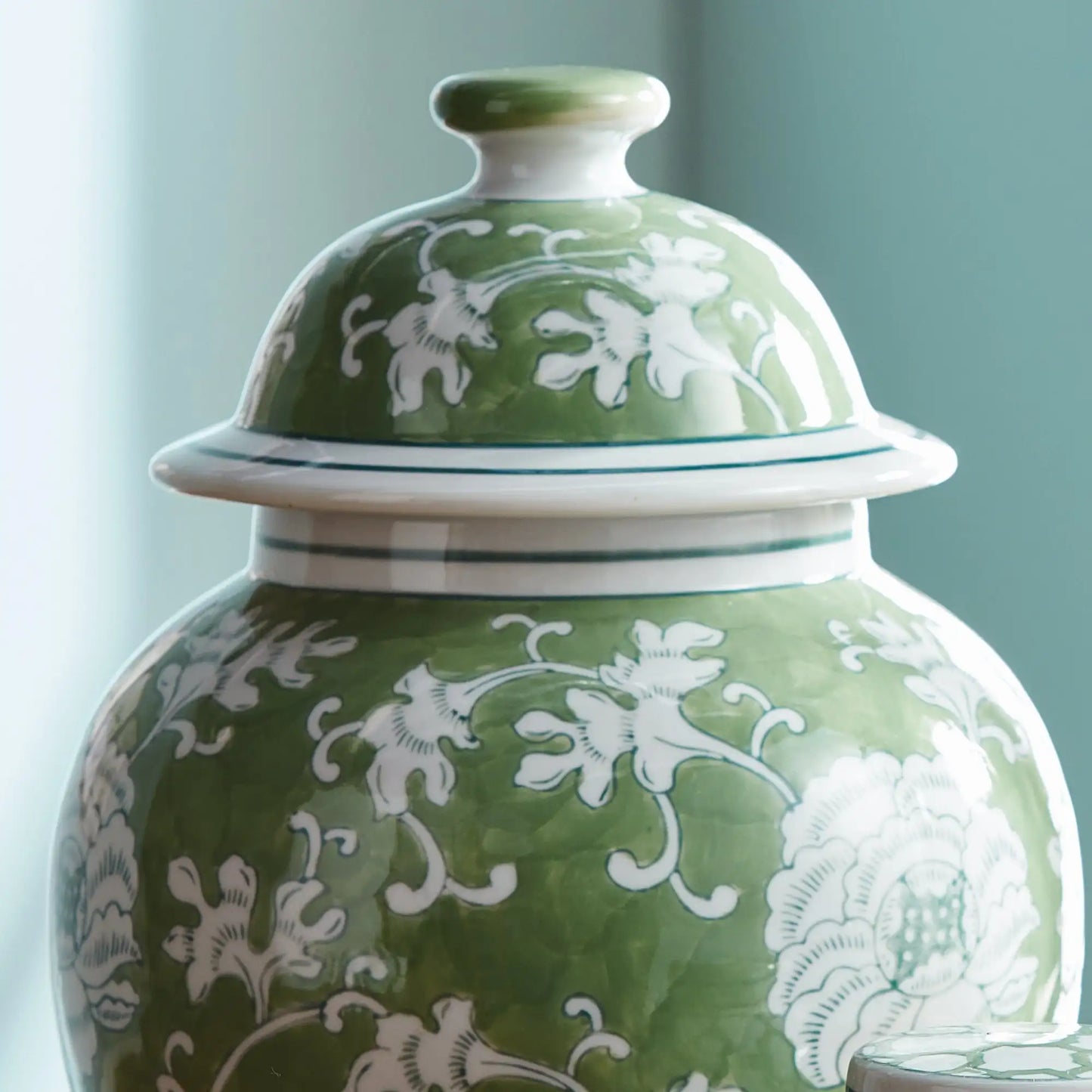 IMPERIAL LOTUS LIDDED GINGER JAR - view 2