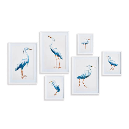 BLUE HERON GALLERY PRINTS, SET OF 6