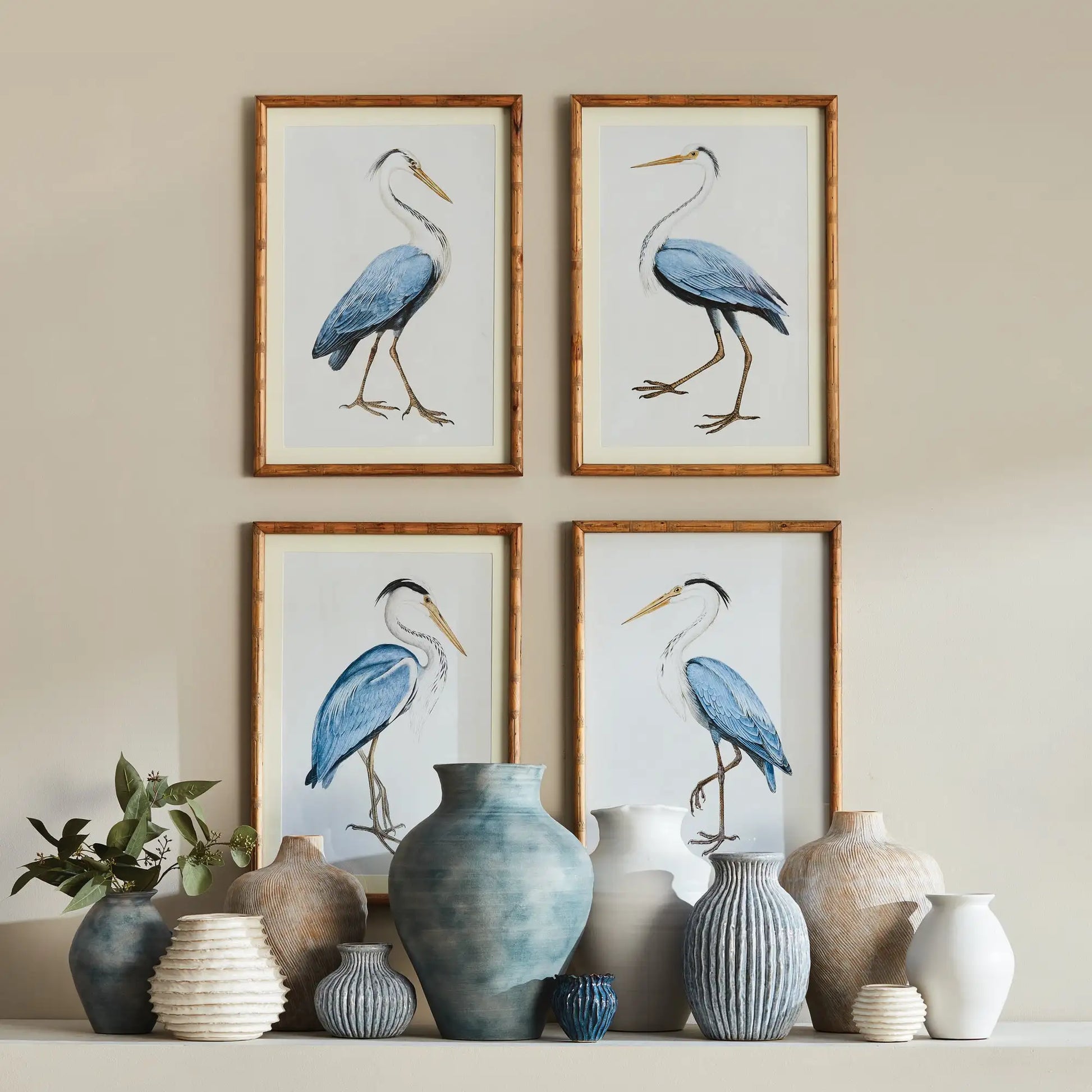 ELEGANT BLUE HERON PRINTS, SET OF 4 - view 2