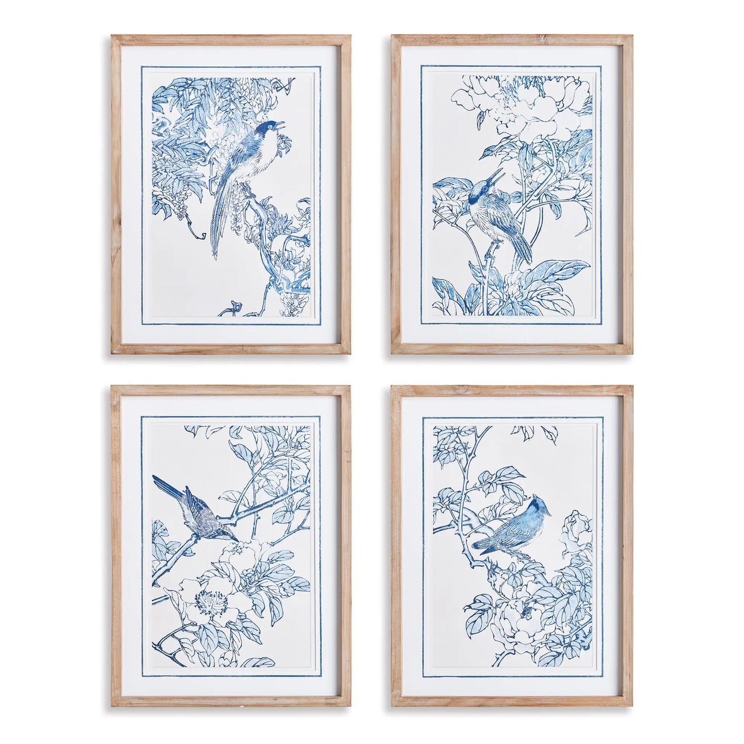 MONOCHROMATIC BIRD STUDY, SET OF 4