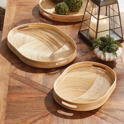 JELANI CANE OVAL TRAYS, SET OF 2 - view 2