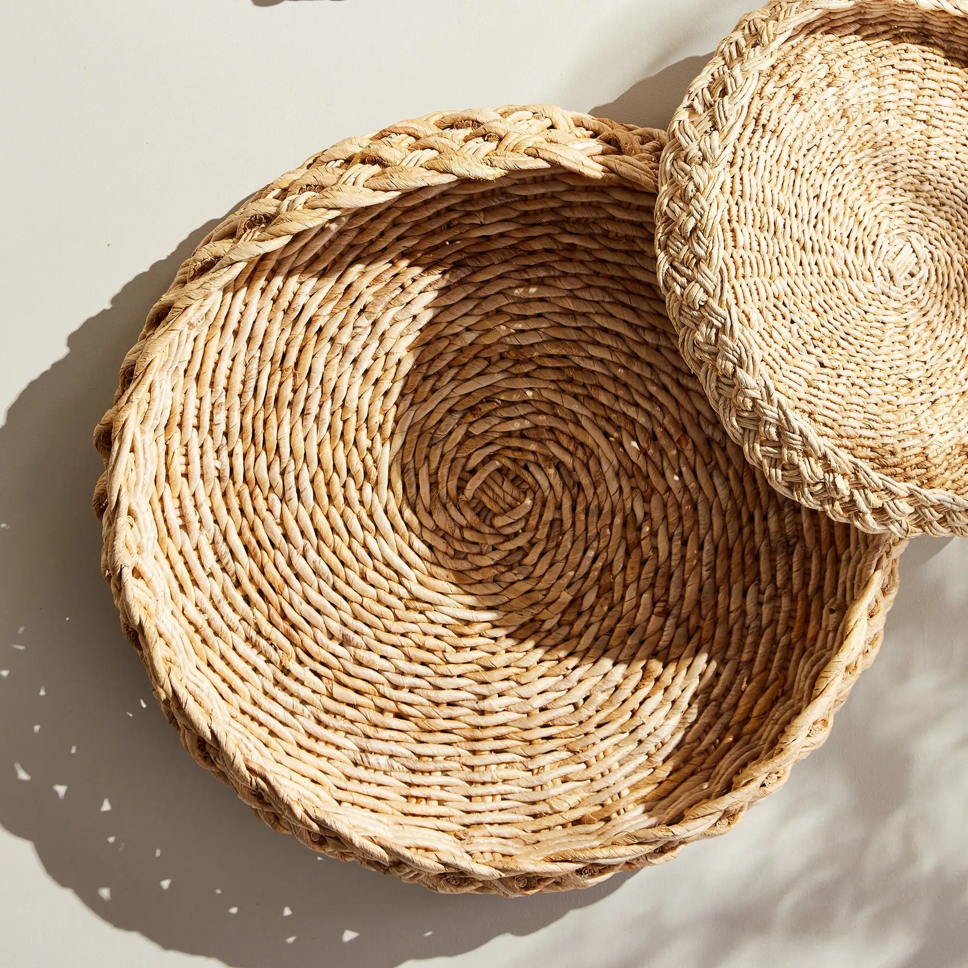 ABACA FRENCH BRAIDED BASKETS, SET OF 2 - view 4