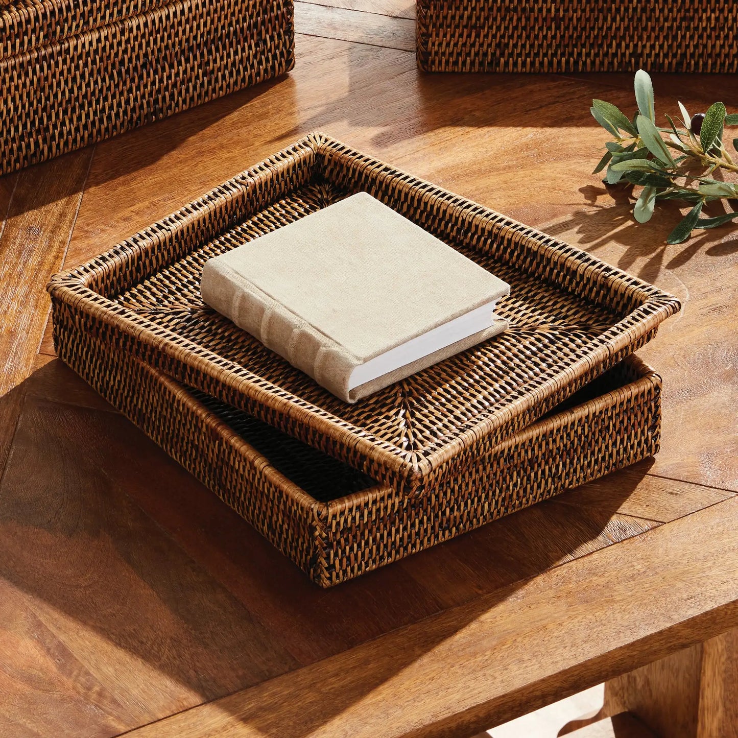 BURMA RATTAN LIDDED LETTER BOX - view 2