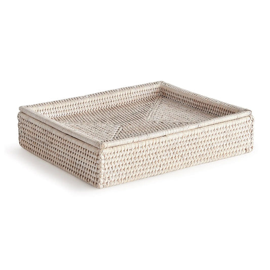 BURMA RATTAN LIDDED LETTER BOX