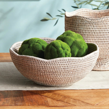 BURMA RATTAN SCALLOPED EDGE BOWL - view 2