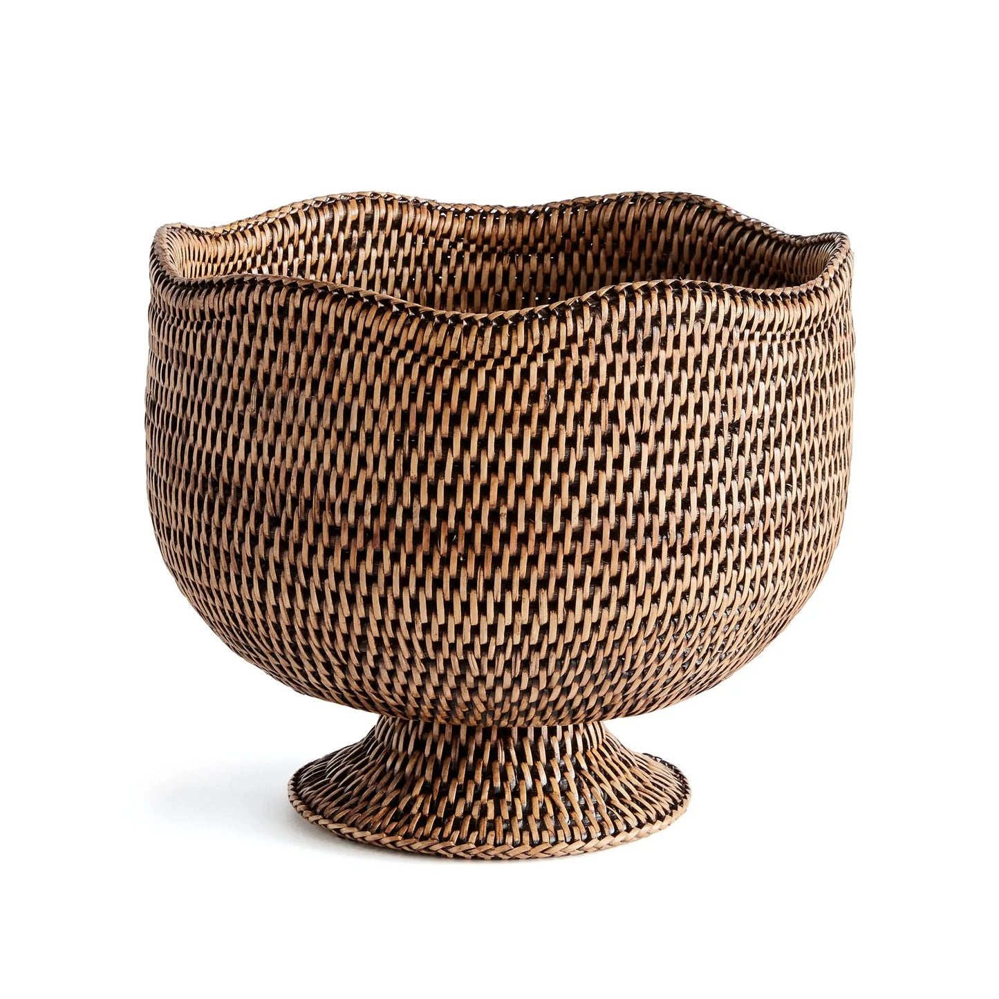 BURMA RATTAN  FOOTED CACHEPOT