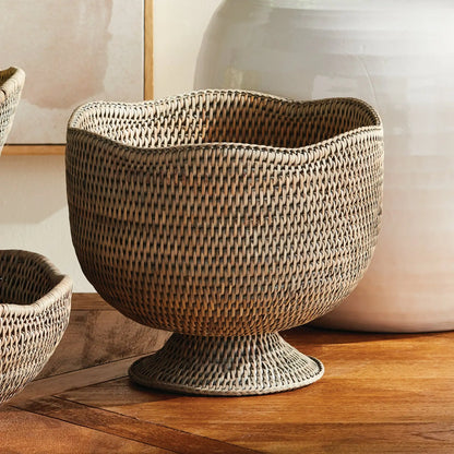 BURMA RATTAN FOOTED CACHEPOT - view 2