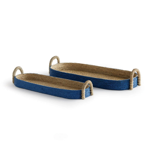 TIANA SEAGRASS LONG OVAL BASKETS, SET OF 2