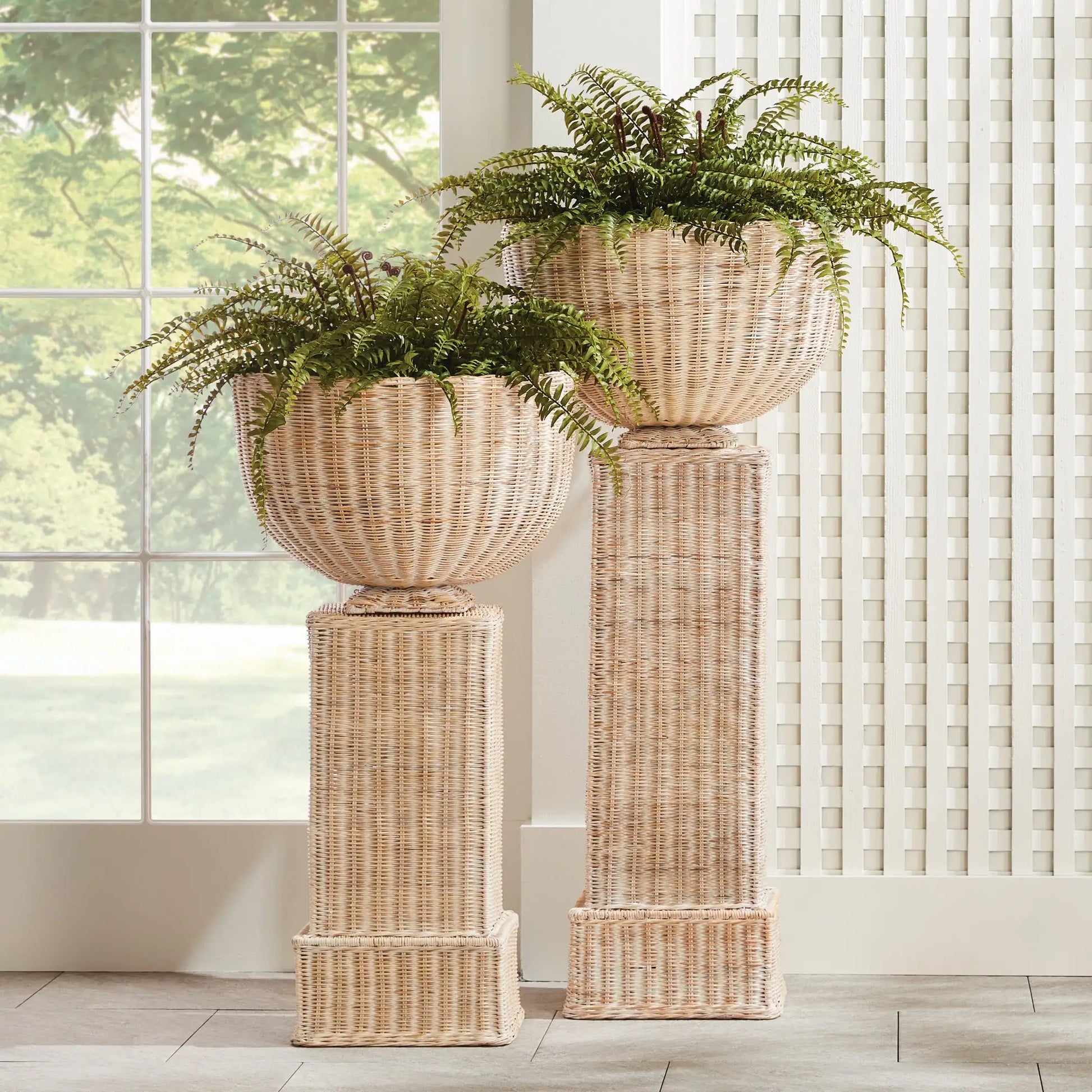 CHARLESTON RATTAN PEDESTAL TALL - view 2