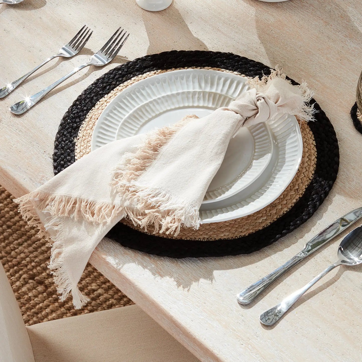 JUTE COIL ROUND PLACEMATS, SET OF 8 - view 2