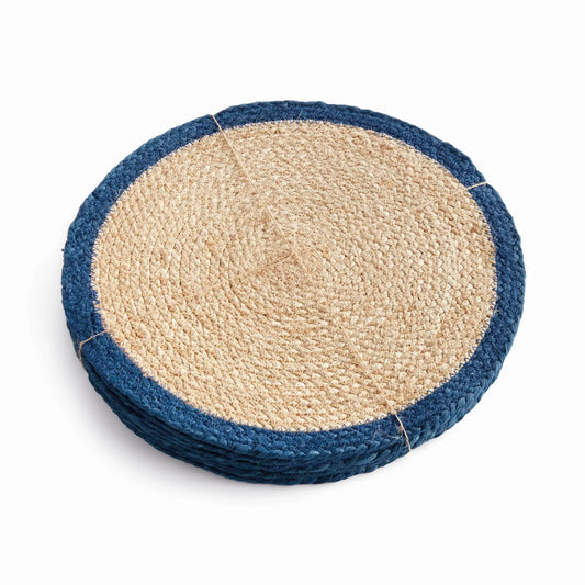 JUTE COIL ROUND PLACEMATS, SET OF 8