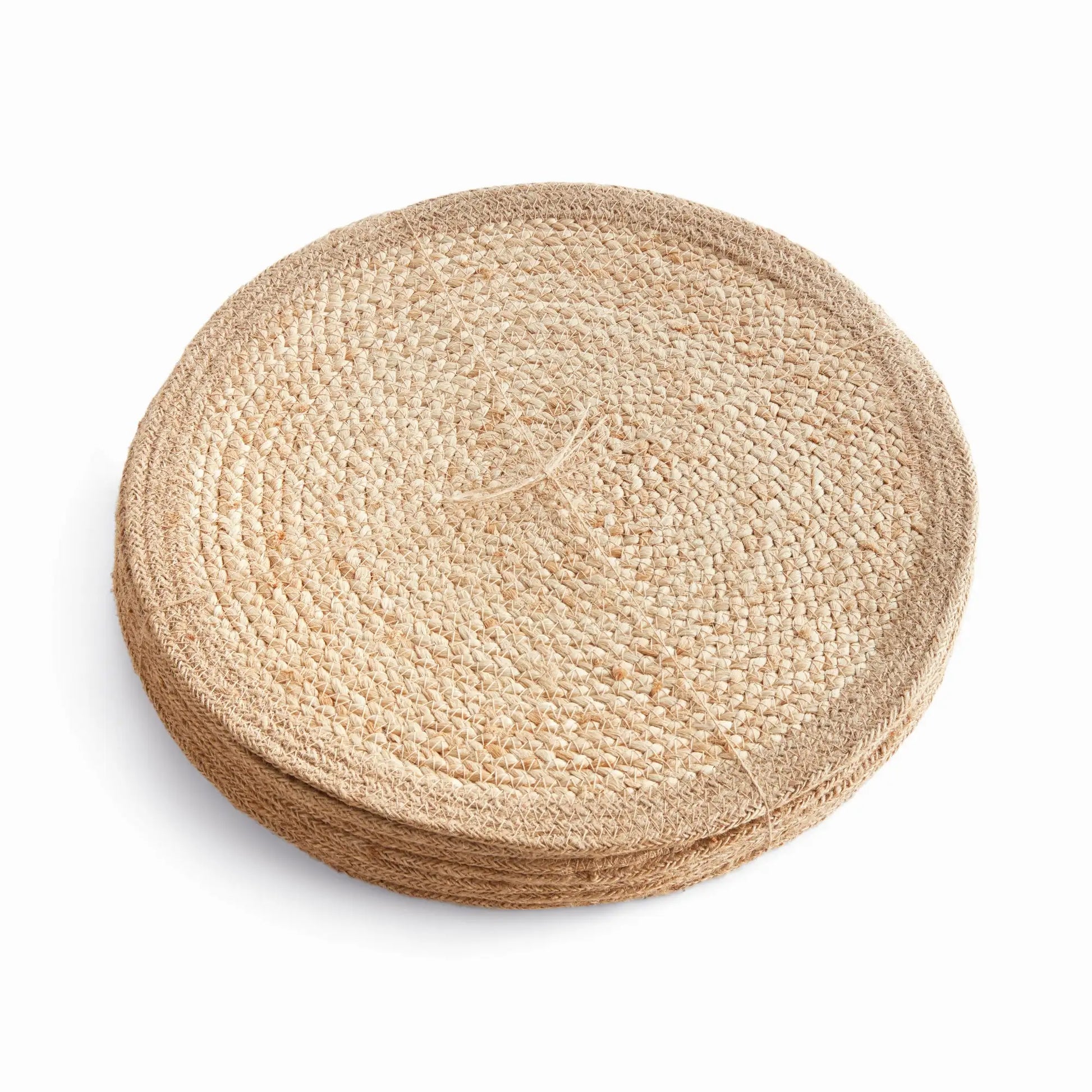 JUTE COIL ROUND PLACEMATS, SET OF 8
