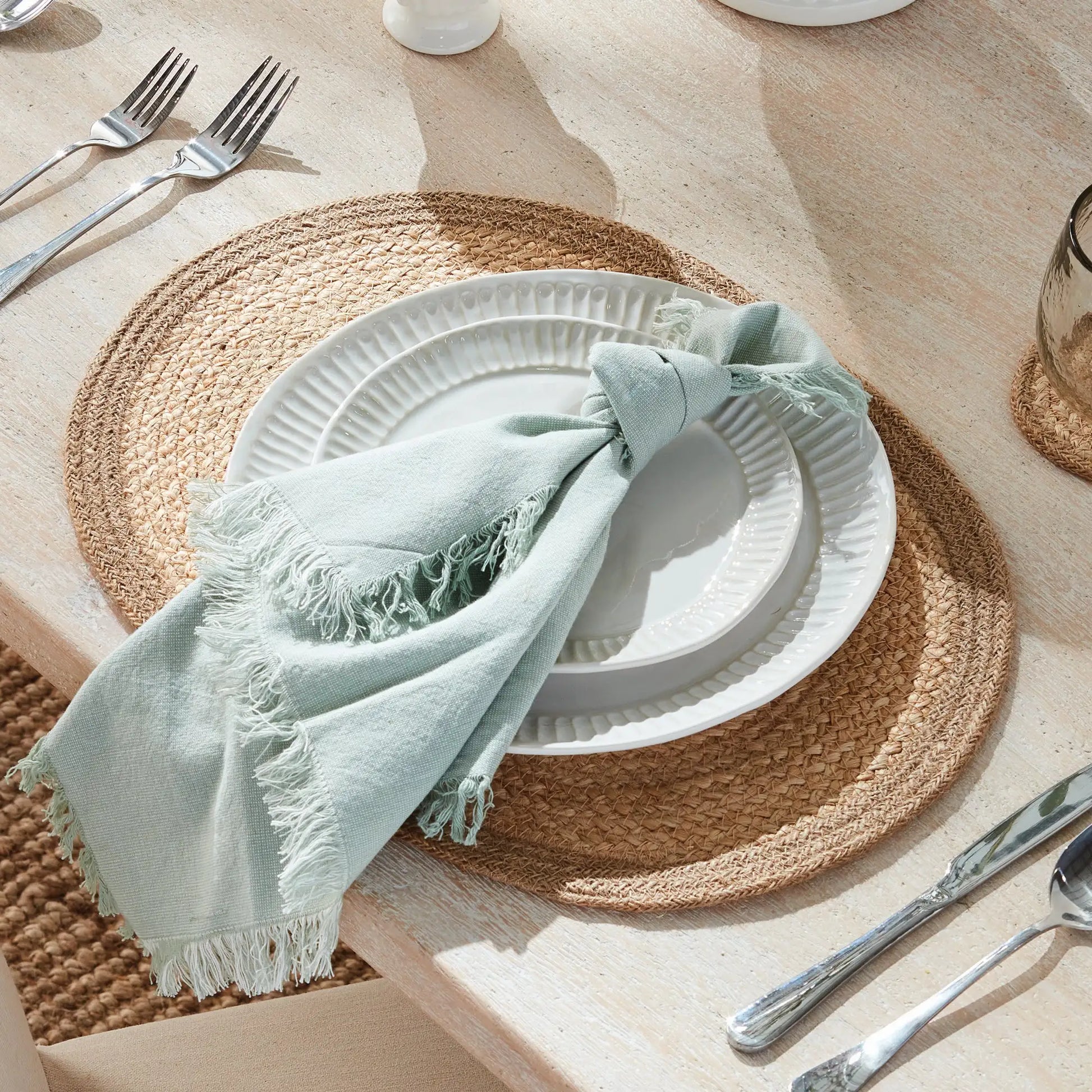 JUTE COIL OVAL PLACEMATS, SET OF 8 - view 2