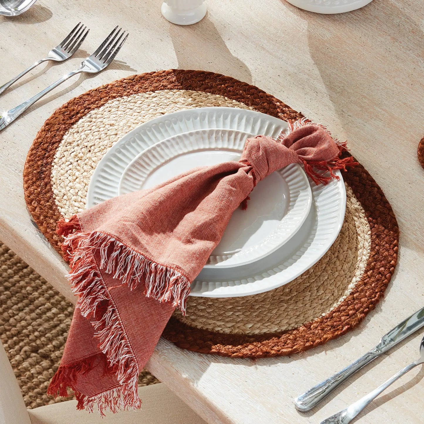 JUTE COIL OVAL PLACEMATS, SET OF 8 - view 2