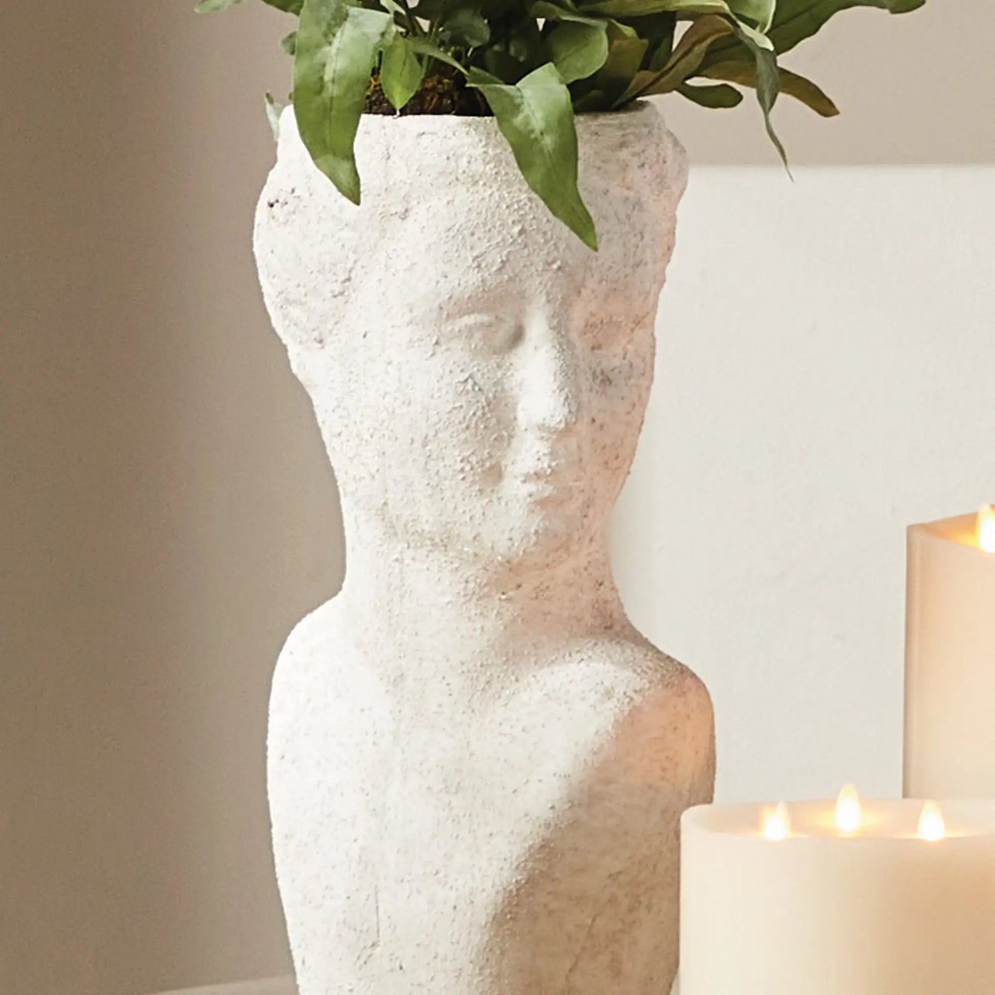 WEATHERED GARDEN FEMALE BUST PLANTER - view 2