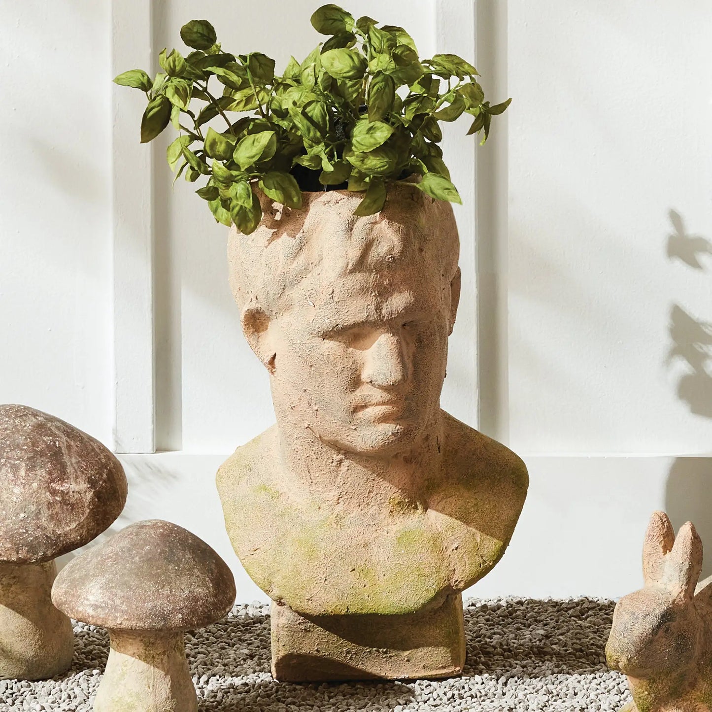 WEATHERED GARDEN MALE BUST PLANTER - view 3